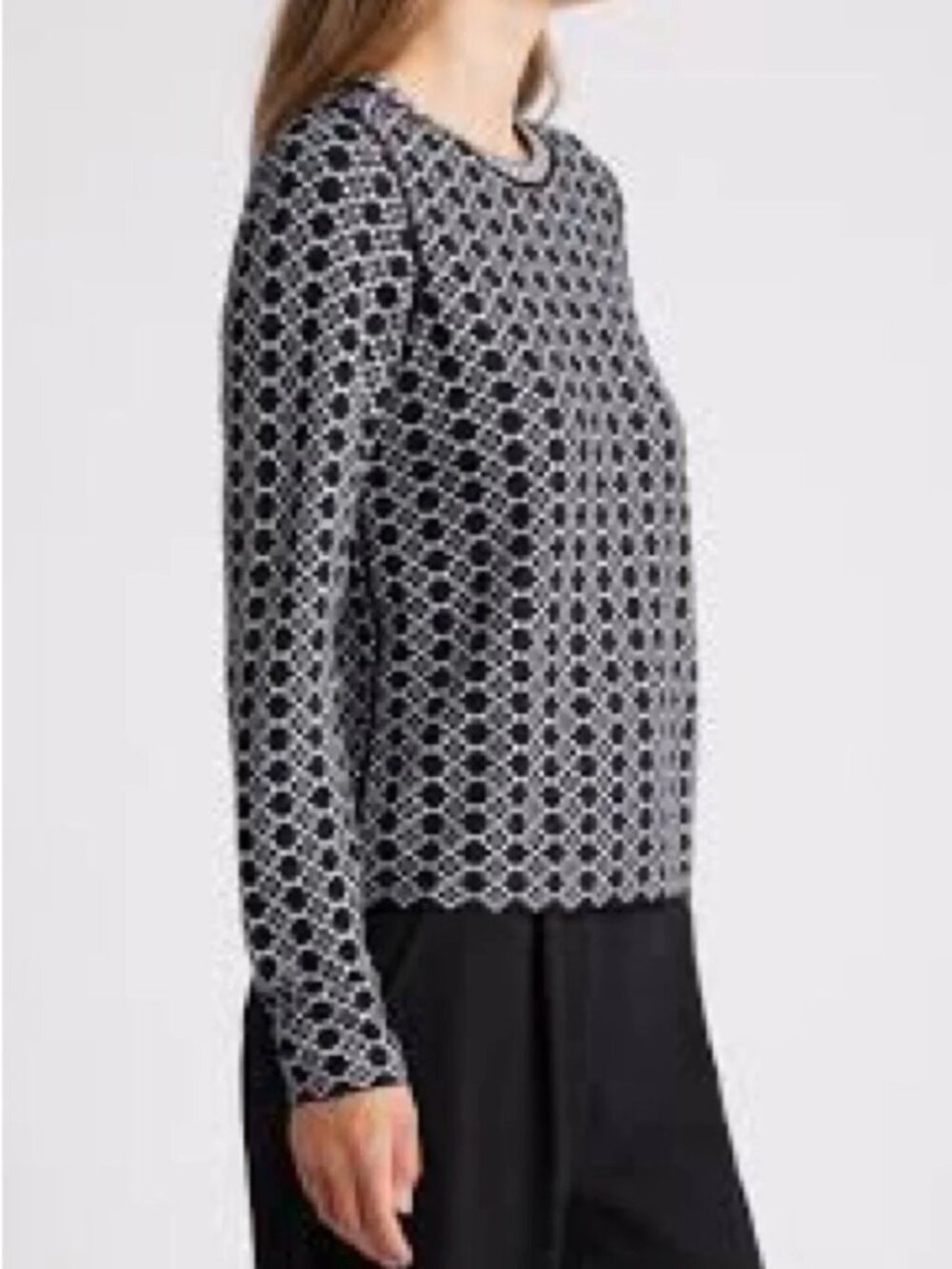 Nic + Zoe Navy and Gray Reversible Sweater